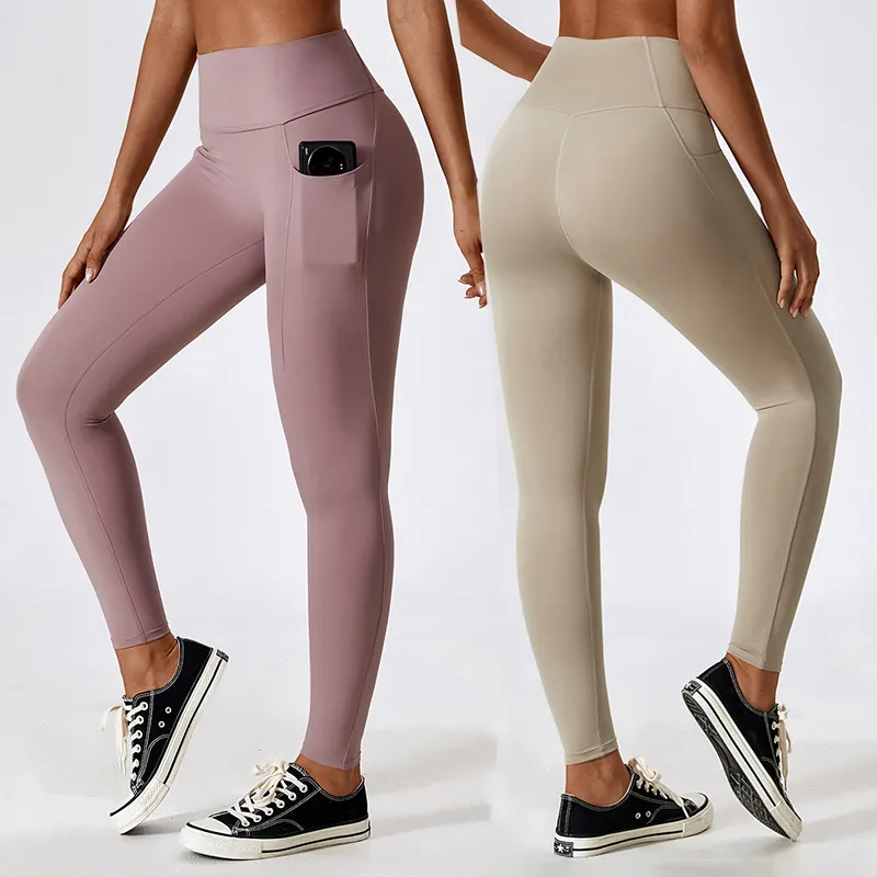 New Arrival 2024 No Camel Toe Pocket Fitness Workout Leggings Women High Waist Sport Gym Tights Yoga Pants With Pocket