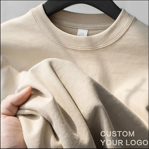 T-shirts pour hommes en coton 100% sur mesure, coupe ample, col rond, manches courtes, couleur unie, pour impression - Product Image 2