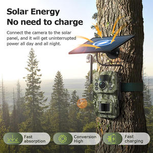 GPS 4G HD 3MP CMOS panel năng lượng mặt trời Trail Camera Pan-Tilt góc rộng PIR phát hiện chuyển động tầm nhìn ban đêm ai nhận dạng động vật đám mây - Product Image 5