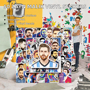 50 pegatinas de PVC de Zayn Malik, el cantante británico, reutilizables para niñas, para nevera, botella, monopatín, teléfono, equipaje, portátil, troqueladas - Product Image 2