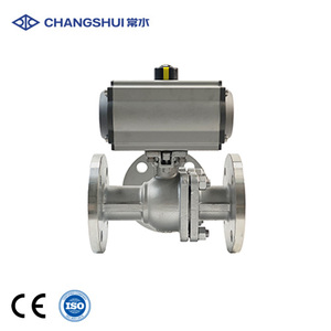 บอลวาล์วแบบหน้าแปลน 3 ทาง สแตนเลส ทนทานต่อการกัดกร่อน รุ่น Q644/45F-16P ผลิตจากสแตนเลส พร้อมระบบลม - Product Image 3