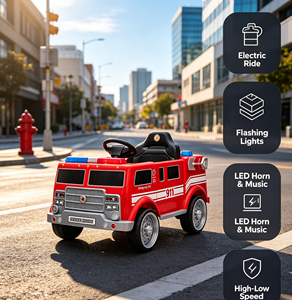 <span class=keywords><strong>Camion</strong></span> de pompiers électrique WDP17 pour enfants de <span class=keywords><strong>2</strong></span> à 4 <span class=keywords><strong>ans</strong></span> ou de 5 à 7 <span class=keywords><strong>ans</strong></span> avec télécommande, alimenté par batterie, en plastique - Product Image 1