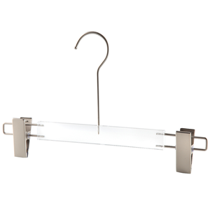 Cintres pour jupes, pantalons, clips dorés, en acrylique, transparent, personnalisé, impression de logo, pour magasins de vêtements - Product Image 2