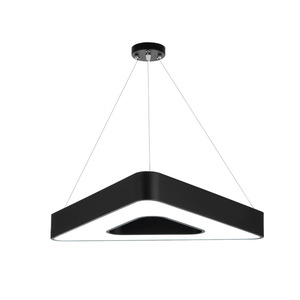 Plafonnier LED géométrique moderne en acier inoxydable, design carré, hauteur réglable, corps doré, haute luminosité 3500K lumière du jour - Product Image 3
