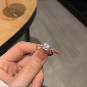 Adjustable Alloy Opening Index Finger <b>Ring</b> Women Sparkling Diamonds Zircon Inlay Classic Trendy Style Parties Religious - Product Image 6