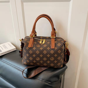 กระเป๋าถือสไตล์บอสตันแบบยุโรปอเมริกัน ลายพิมพ์เรโทร สายสะพายไหล่เดี่ยว ปิดด้วยซิป บุด้วยโพลีเอสเตอร์ 1028 - Product Image 4