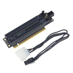 PCI-E 3.0 X16 1'den 2'ye Gen3 Genişletme Kartı Bölünmüş Kart PCIe-Bifurcation 16X'den X8x8'e Aralıklı Yuvalar CPU 4P / Sata Güç Kaynağı Portu - Product Image 1