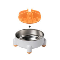 Insert de Mangeoire Lente en Silicone Écologique Non Automatique Paws & Tails pour Chiens et Chats, Design Arrondi, Assurance Qualité/Quantité