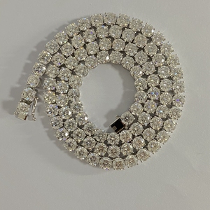 HQ宝石20英寸5毫米钻石925纯银嘻哈冰出Moissanite钻石网链项链 - Product Image 5