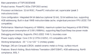 Circuito Integrado ATMEL TSPC603EMAB, Microprocesador RISC de 32 bits para Computación de Alto Rendimiento - Product Image 2