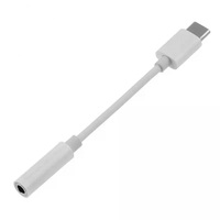 Adaptateur Type-C vers prise casque 3,5 mm avec gaine en PVC - Prise audio numérique et analogique pour haut-parleur, microphone et caméra - En stock