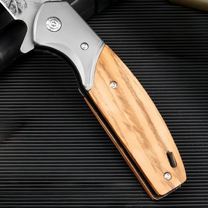 Cuchillo de Bolsillo Táctico de Supervivencia para Campamento y Aire Libre, con Hoja con Patrón de Alce Impreso en 3D y Mango de Madera de Olivo, Personalizado Hot <span class=keywords><strong>Sela</strong></span> - Product Image 5