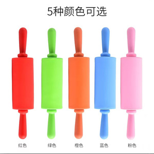 Silicone Rolling Pin With Pp Handle Non <b>Stick</b> Baking Tool For Dough Pastry Kids Use Sky Blue - Product Image 4