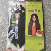 Unfold 52 ''Venta al por mayor 6X Pre-estirado trenza Jumbo Pack Extensiones de cabello Agua caliente Resistente al calor Excelente fibra sintética Cabello