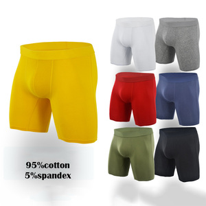 Nuovi arrivi <span class=keywords><strong>boxer</strong></span> da <span class=keywords><strong>uomo</strong></span> in <span class=keywords><strong>cotone</strong></span> Extra lungo slip a vita media traspirante tinta unita <span class=keywords><strong>boxer</strong></span> a gamba lunga da <span class=keywords><strong>uomo</strong></span> - Product Image 2