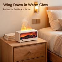 Diffuseur d'arômes ultrasonique avec design de flamme de cheminée, alimentation USB/électrique, grande capacité, fonction de minuterie pour une utilisation domestique en intérieur