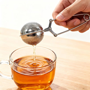 Đầy Màu sắc Snap bóng trà lọc thép không gỉ trà Infuser lọc với xử lý cho lá lỏng lẻo trà gia vị gia vị bán buôn - Product Image 3