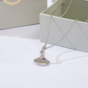 Collana con Ciondolo a Forma di Saturno e Stella in Zircone, Gioielli in Metallo per Uomo e Donna - Product Image 5