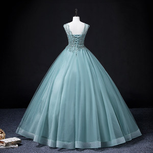 High End Stage Dress Women Green Puffy Skirt <b>Performance</b> <b>Wear</b> Vocal Examination Attire Spring Solo Hosting - Product Image 2