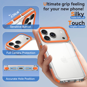 Funda Protectora para Teléfono con Logotipo Personalizado, Diseño Anti-Rayones, Marco Metálico Naranja para Lente, Protección Contra Impactos, Venta al Por Mayor - Product Image 3