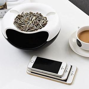 Snack a doppio strato caramelle dolci arachidi scatola di immagazzinaggio <span class=keywords><strong>frutta</strong></span> melone semi piatto ciotola piatto supporto per telefono - Product Image 5