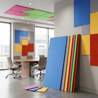 Panneau acoustique en fibre de polyester PET de 12 mm, panneau plat absorbant le son, décoration murale et de plafond, réduction du bruit