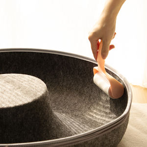 Nuovo produttore caldo all'ingrosso di lusso creativo a due piani a forma di ciambelle personalizzate in feltro rotondo <span class=keywords><strong>Tunnel</strong></span> per animali domestici Cave di gatti Peekaboo - Product Image 3