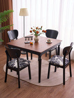 Table et chaises de salle à manger carrées en bois massif de style français moderne et simple pour 8 personnes, assemblage requis