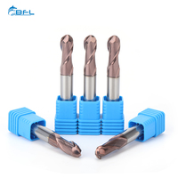 Fraise à queue sphérique en carbure BFL R4 8mm, fraiseuse CNC, revêtement TiAlN, 2 dents, haute précision, outil de fraisage 3D, queue sphérique 55HRC