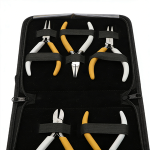 Ensemble de pinces Durston Basics 5 pièces 130 mm avec ressort, kit de pinces pour la fabrication de bijoux avec étui à fermeture éclair et poignées bicolores - Product Image 6