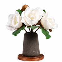 Susunan Bunga Magnolia Buatan dari Sutra, Warna Putih Pink untuk Dekorasi Pernikahan, Rumah, dan Taman