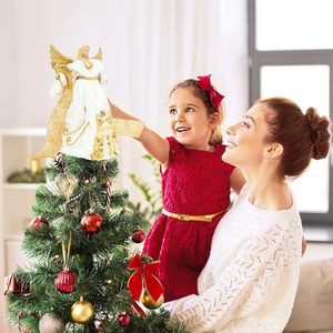 Figurine et jouet festifs traditionnels en plastique de 30 cm, crème/doré, pour atelier de Noël, intérieur/extérieur - Product Image 2