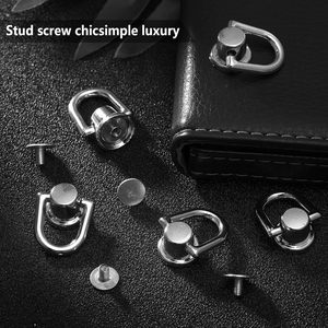 Ripeng Pieces D Ring Stud Screw Ball Head Buttons For Purse Rotatable Ball D Ring Stud Metal Ring DIY <b>Leather</b> Purse <b>Backpack</b> Bel - Product Image 5