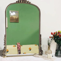 Magnifique Miroir Ancien et Vintage Cadre en Bois Arche Décoration Murale Filigrane Dorée Primrose pour Salon et Maison