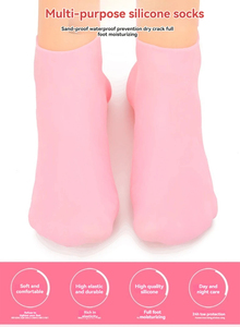 Chaussettes en gel hydratant en silicone pour pédicure, spa, massage des pieds, soin des pieds secs et gercés, chaussettes pour filles - Product Image 3