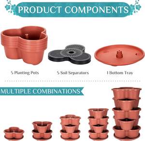 Jardinière de fraises empilable Jardinière de légumes verticale Jardinière empilable Pots de jardin en plastique Pot de fleur - Product Image 2