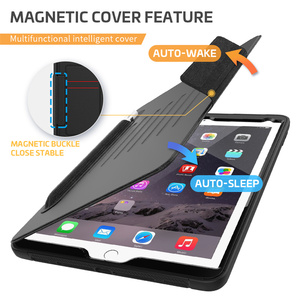 Auto WakeหนังPUฝาครอบแท็บเล็ตแม่เหล็กปรับKickstandสําหรับiPad 9.7 5th & 6th Gen 2017 & 2018 พับขาตั้งกรณีแท็บเล็ต - Product Image 4