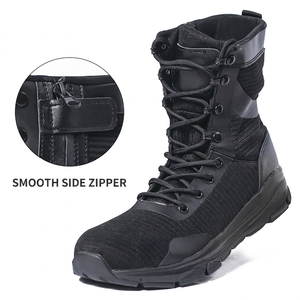 Bottes tactiques respirantes en mesh pour hommes TSB01, toutes saisons, pour la randonnée en plein air, disponibles en noir et kaki. - Product Image 2