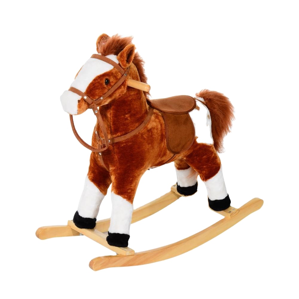 Cavallo Peluche Extra Large Morbido 32 Cm - Pony Marrone In Velluto Cristallo Con Cotone PP, Giocattolo Interattivo Per Bambini, Regalo Natalizio E Decorazione Cameretta - 3