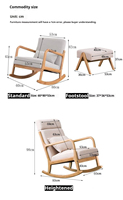 Fauteuil à bascule en bois massif de style nordique moderne YEZHULIN - Fauteuil de salon pour la maison, la chambre et l'hôtel