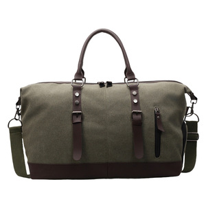 Trendy Men <b>Canvas</b> Shoulder <b>Bag</b> <b>Large</b> Capacity Travel Duffel <b>Bag</b> Casual Hand Tote <b>Bag</b> for Short Trip Business Travel - Product Image 1