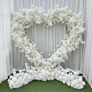 Arco de flores en forma de corazón artificial, arco de amor, telón de fondo de flores, arco de boda en forma de corazón, decoración de eventos, venta al por mayor, 2017 - Product Image 3