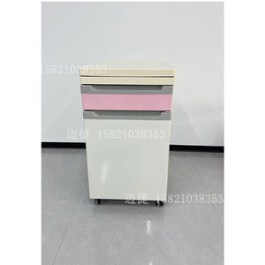 Mesa de Noche Médica de Acero con Tapa de Plástico, Cajón Móvil, Gabinete de Hospital, Diseño Contemporáneo y Duradero - Product Image 2
