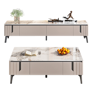 Set meja kopi dan dudukan <span class=keywords><strong>Tv</strong></span>, desain Modern ruang tamu kayu Nordik - Product Image 5