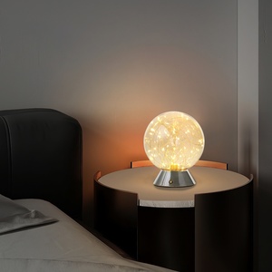 Lãng mạn phong cách hiện đại ấm trắng LED Glass bảng đèn điều khiển cảm ứng USB sạc cạnh giường ngủ đêm đèn cho cô gái tăng cường - Product Image 2