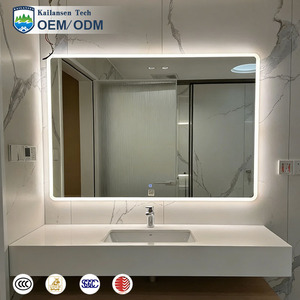 Espejo <span class=keywords><strong>de</strong></span> Baño con Marco Personalizado <span class=keywords><strong>de</strong></span> Fábrica, Espejo LED Inteligente para Baño, Espejo Rectangular Grande <span class=keywords><strong>de</strong></span> Vidrio Flotado con Clasificación IP44, Espejos Grandes Retroiluminados - Product Image 1