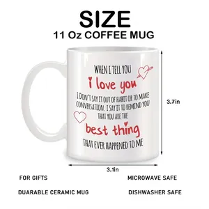 Je t'aime, tu es le <span class=keywords><strong>meilleur</strong></span>, tasse petite amie petit ami, cadeau <span class=keywords><strong>d</strong></span>'anniversaire, tasse à thé à café en céramique <span class=keywords><strong>roman</strong></span>, blanc, 11 oz - Product Image 2