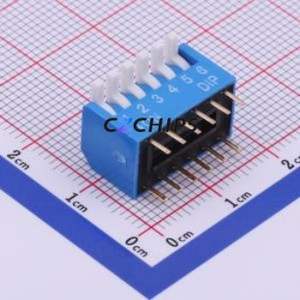 DP-06BP DIP Switch Through hole Component (THT) Switch Piano Key Single Pole Single Throw 6 2.54mm - Product Image 1