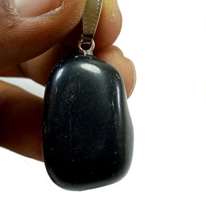 Black Obsidian Stone Pendant with Irregular Natural Shape Elegant <b>Charm</b> for Handmade Jewelry or Necklace Projects - Product Image 1