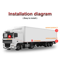7 pouces TFT LCD moniteur de voiture 24v voiture vue arrière camion inverse véhicule caméra de recul système Kit pour vue arrière remorque Bus chariot élévateur